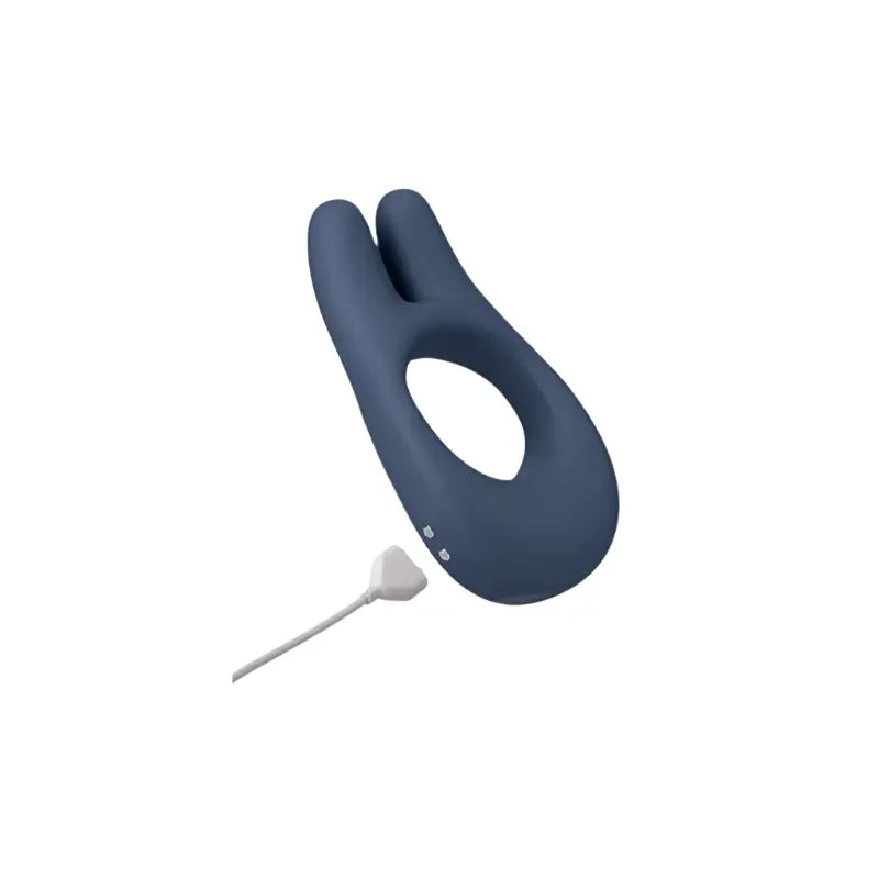 Luxury silicone couples toy in navy blue with charging cord, from JIMMYJANE collection