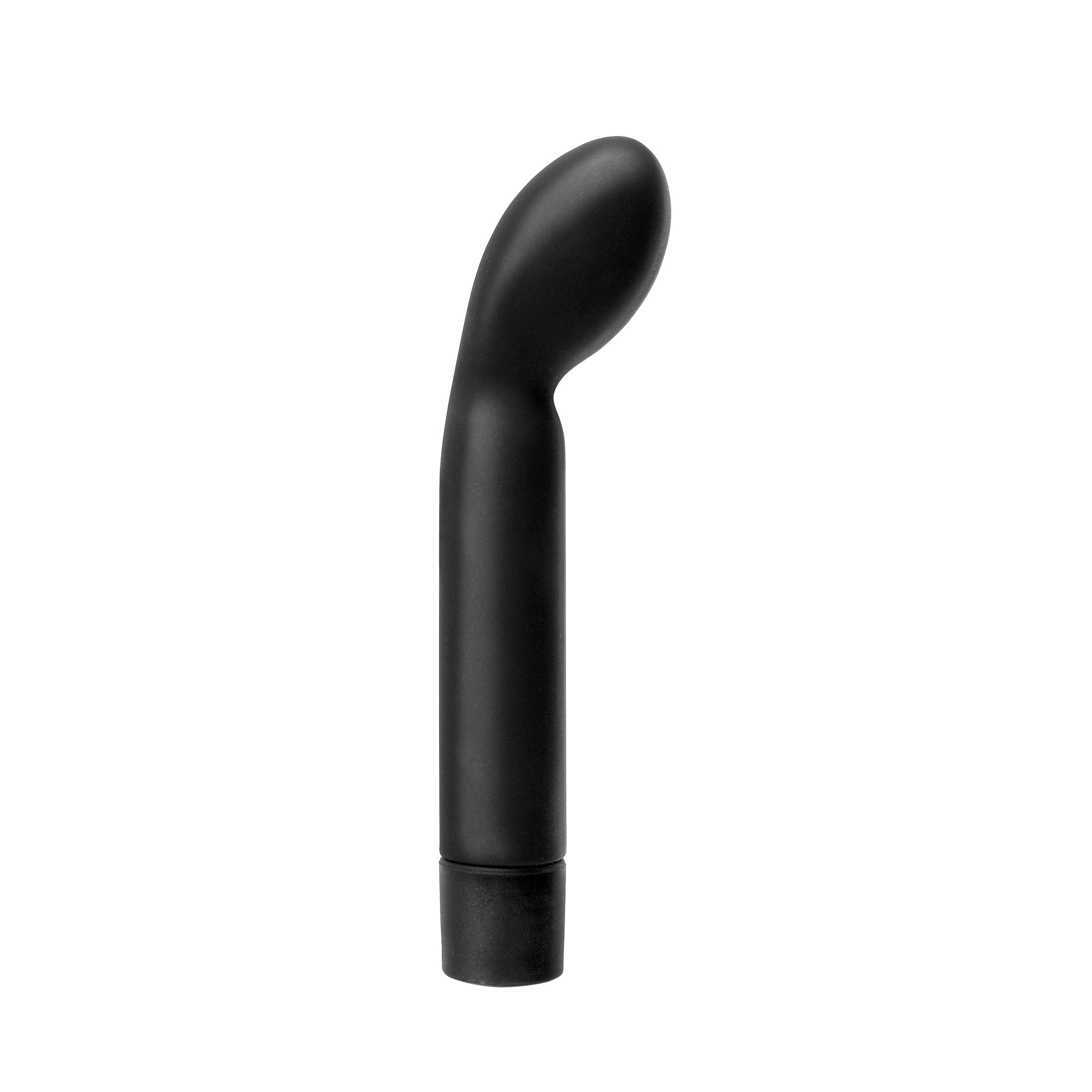 Black curved object on a white background