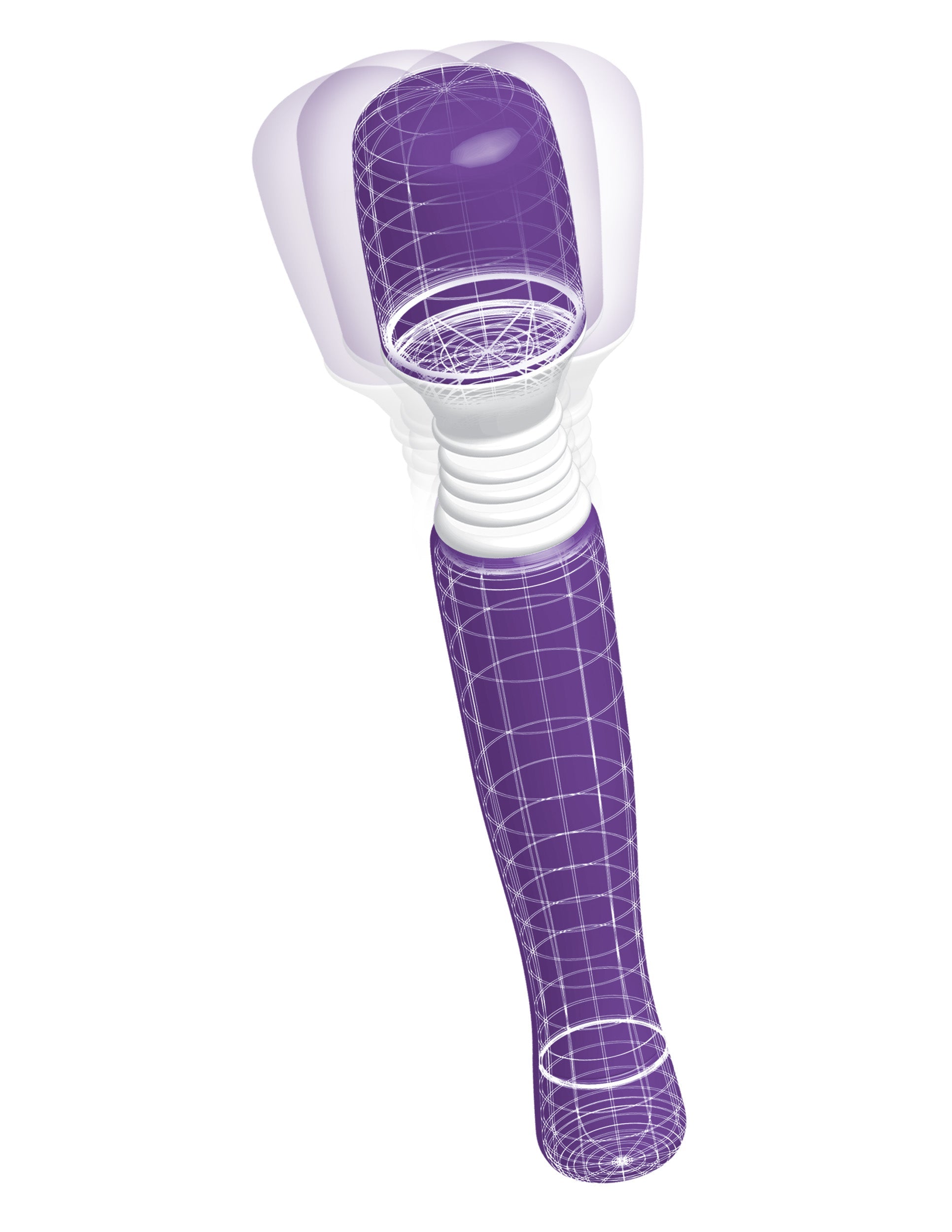 Purple and white device with a clear cylindrical container on a white background