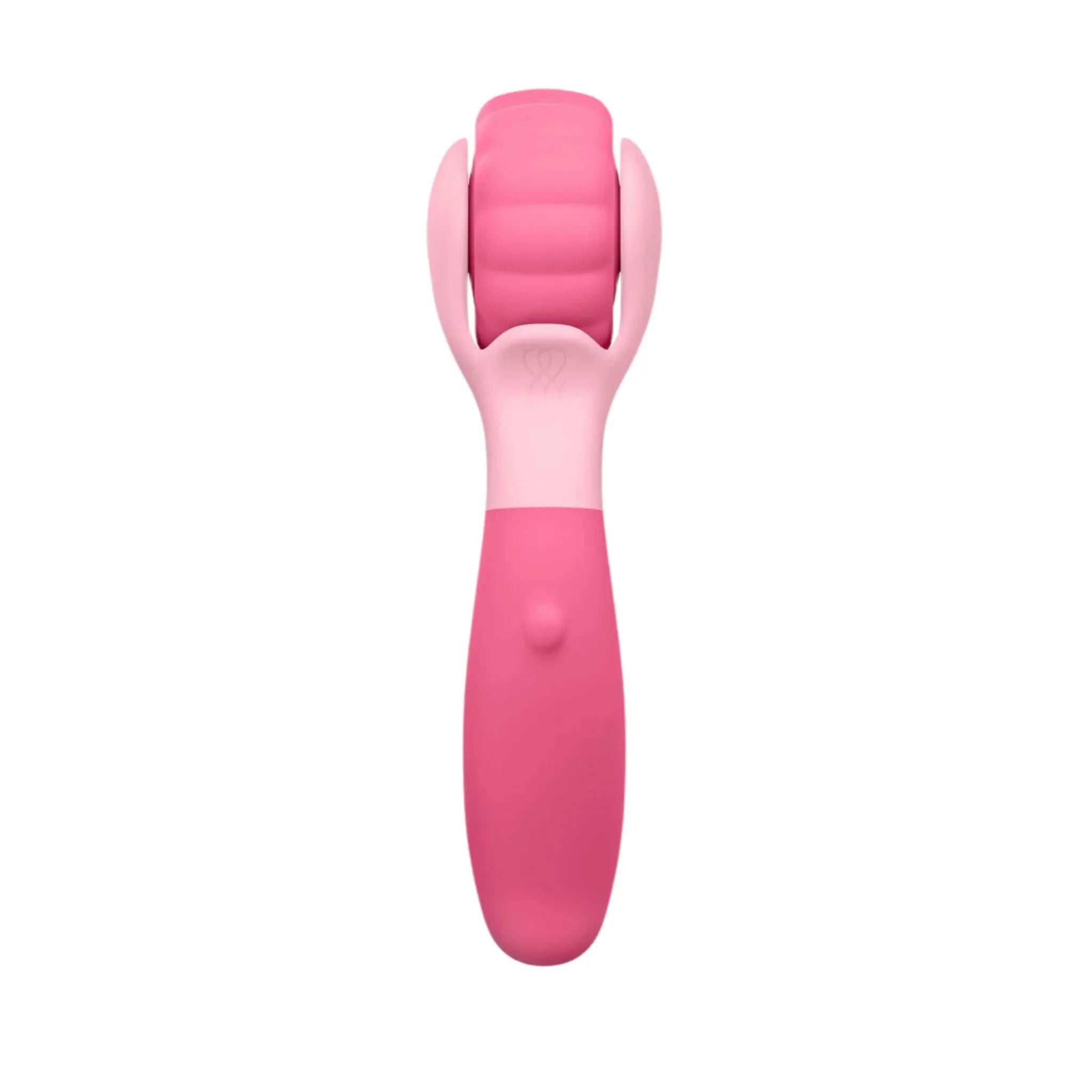 Pink silicone massage roller with ergonomic handle from JIMMYJANE luxury wellness collection