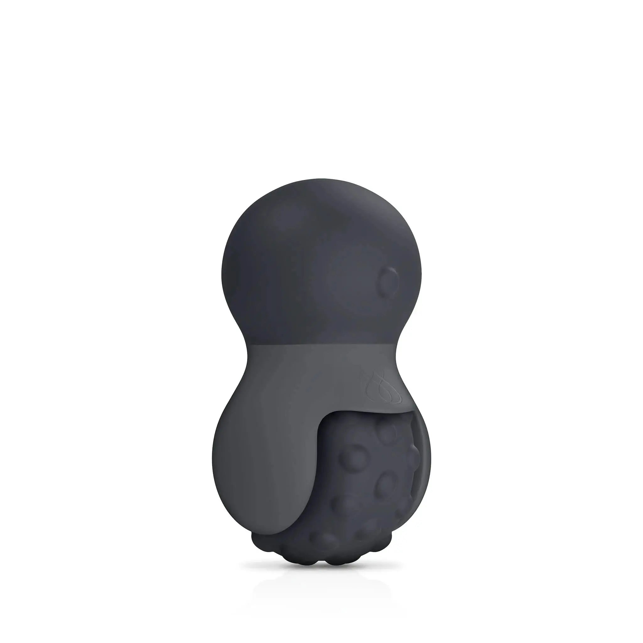 JIMMYJANE luxury silicone massage device in matte black, textured and ergonomic design