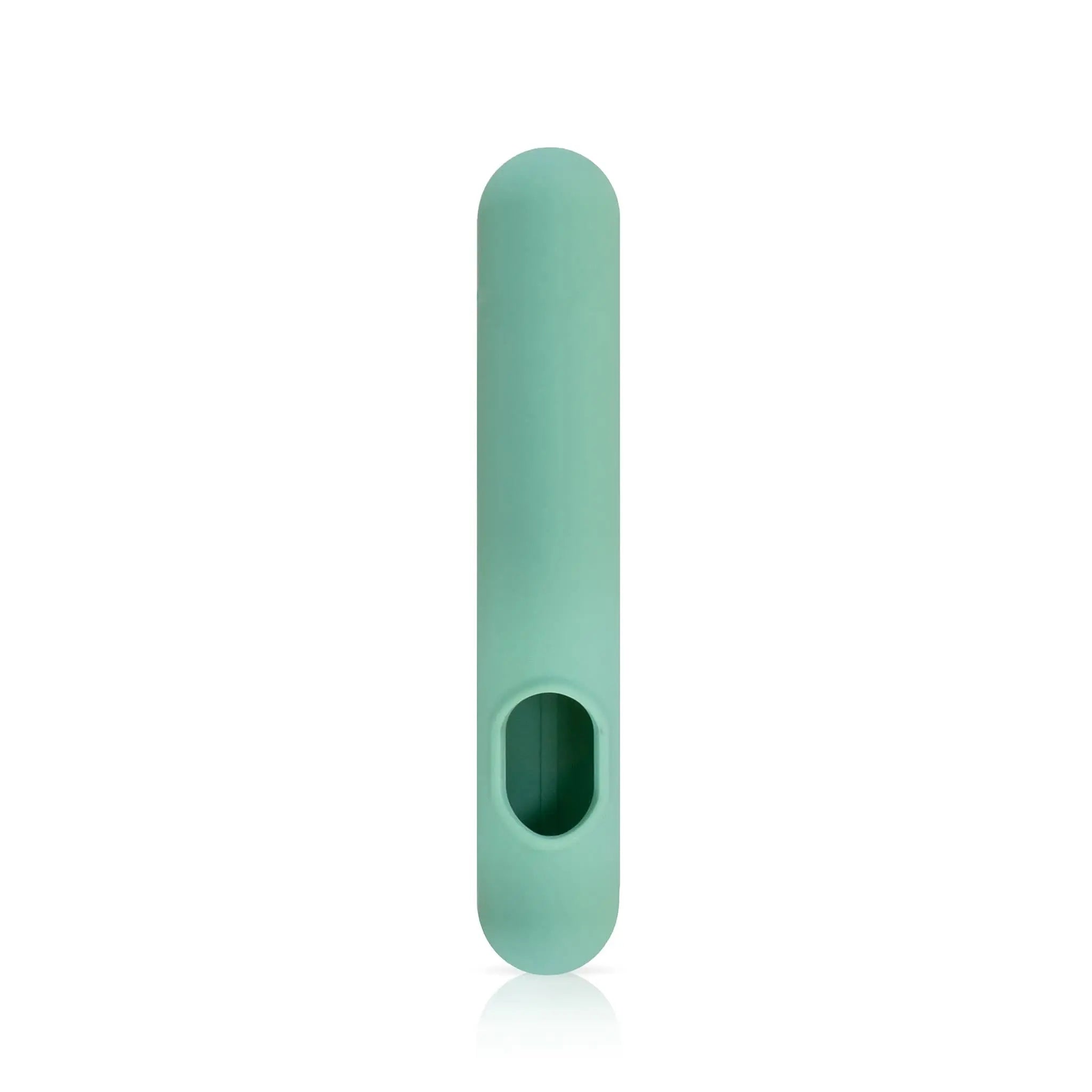 Sleek mint green silicone personal massager by JIMMYJANE on white background
