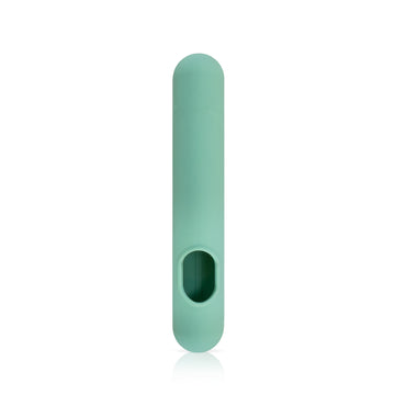 Front facing silicone bullet vibrator sleeve teal
