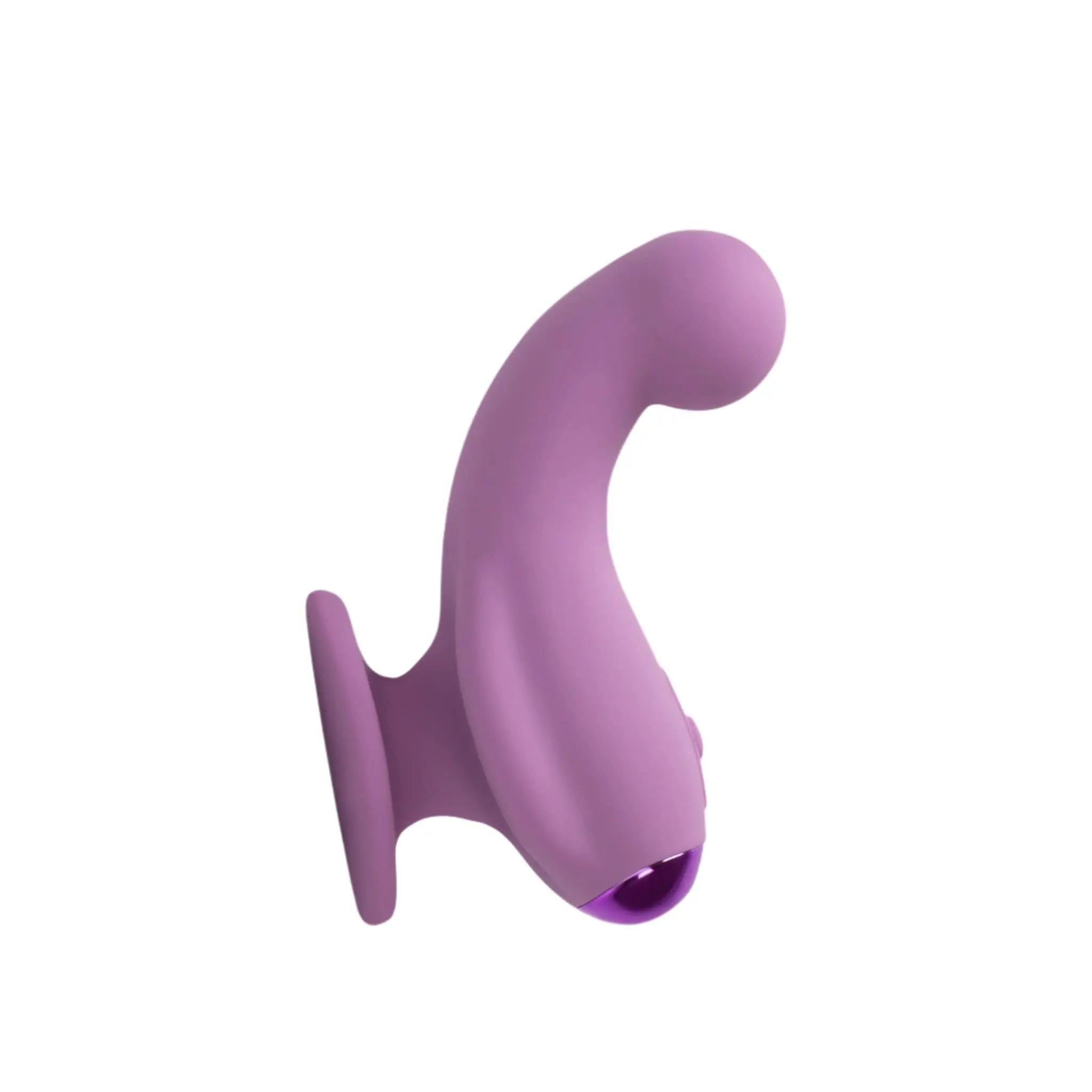 Purple silicone curved personal massager with suction base by JIMMYJANE on white background