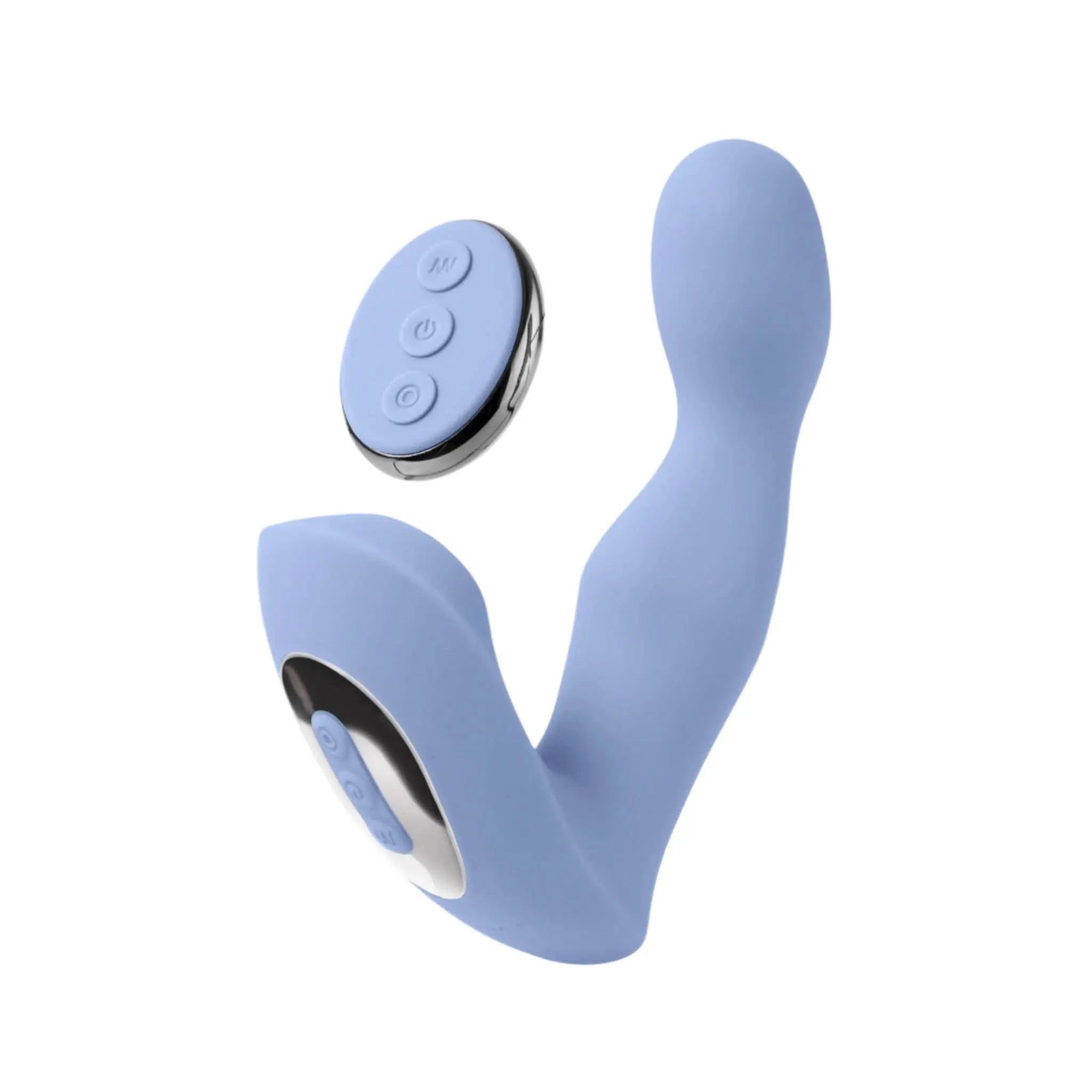 Light blue luxury silicone wellness massager with remote, JIMMYJANE premium design