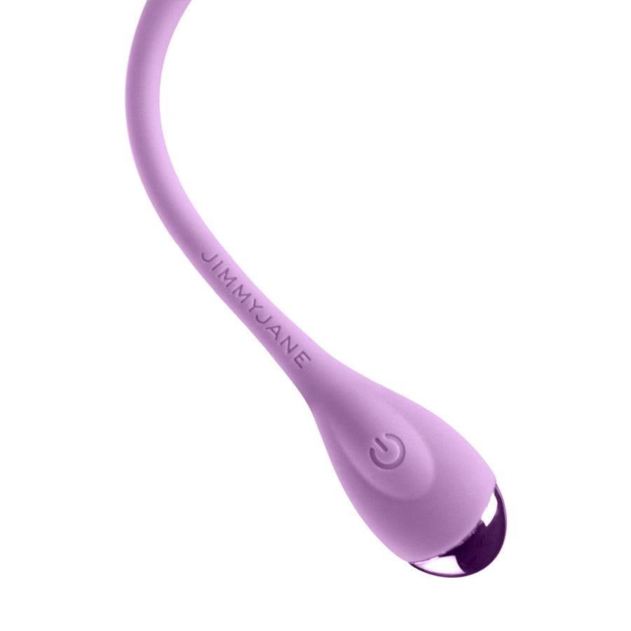Tail of vibrating kegel trainer with power button
