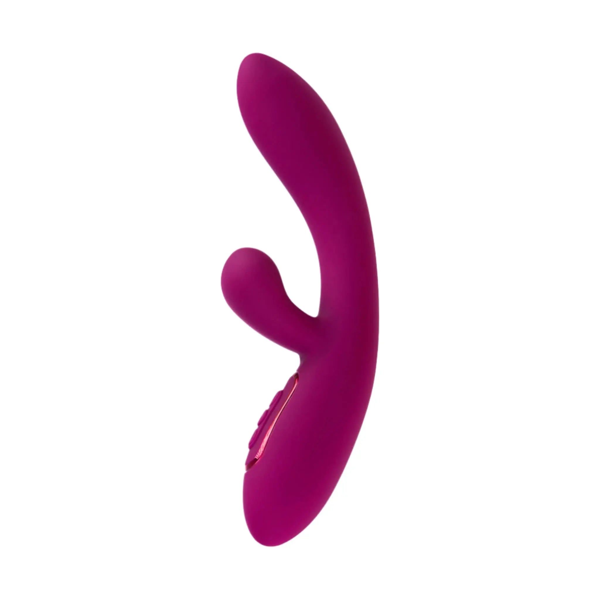 Purple luxury silicone personal massager with dual curved design by JIMMYJANE on white background