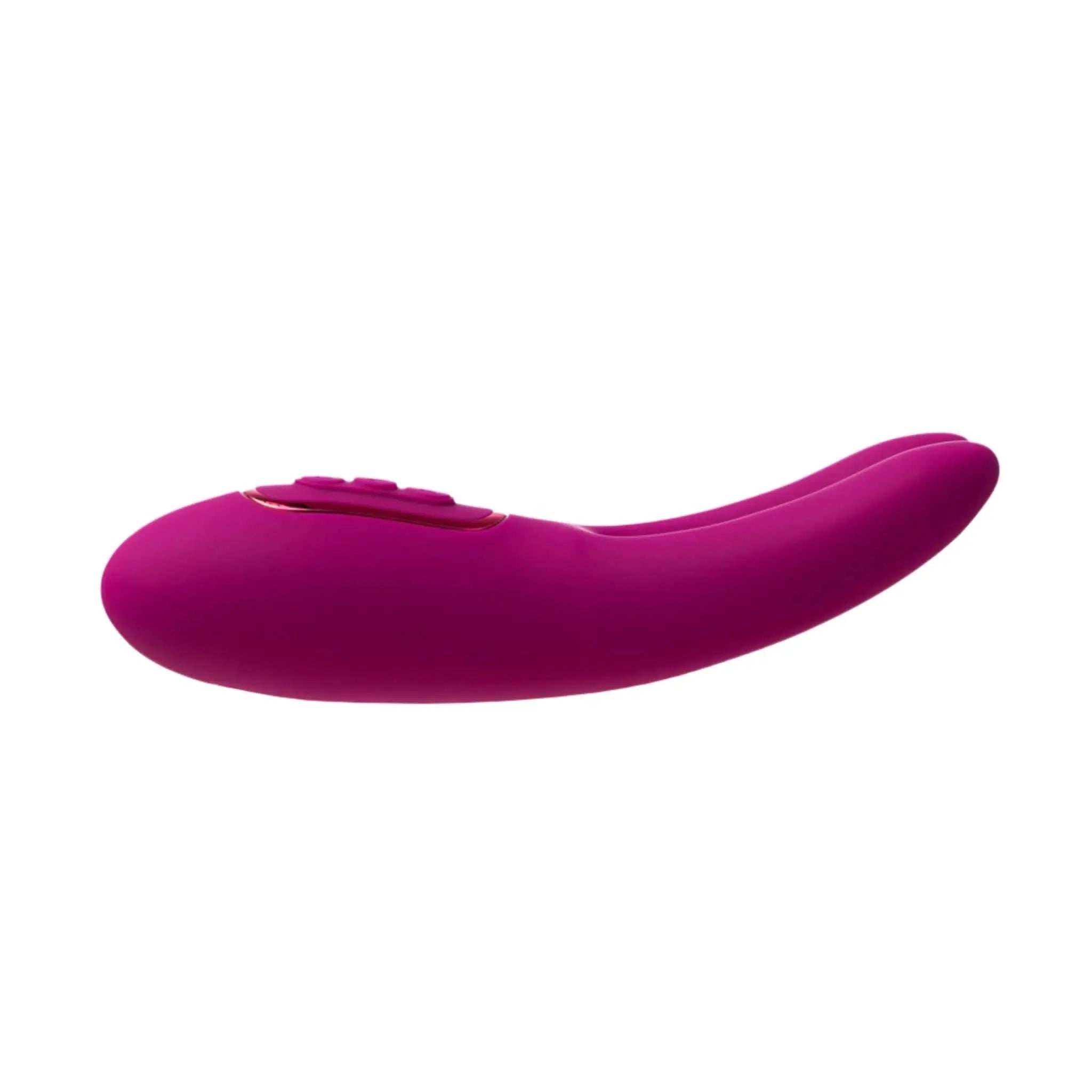 Purple luxury silicone personal massager with ergonomic curve by JIMMYJANE on white background