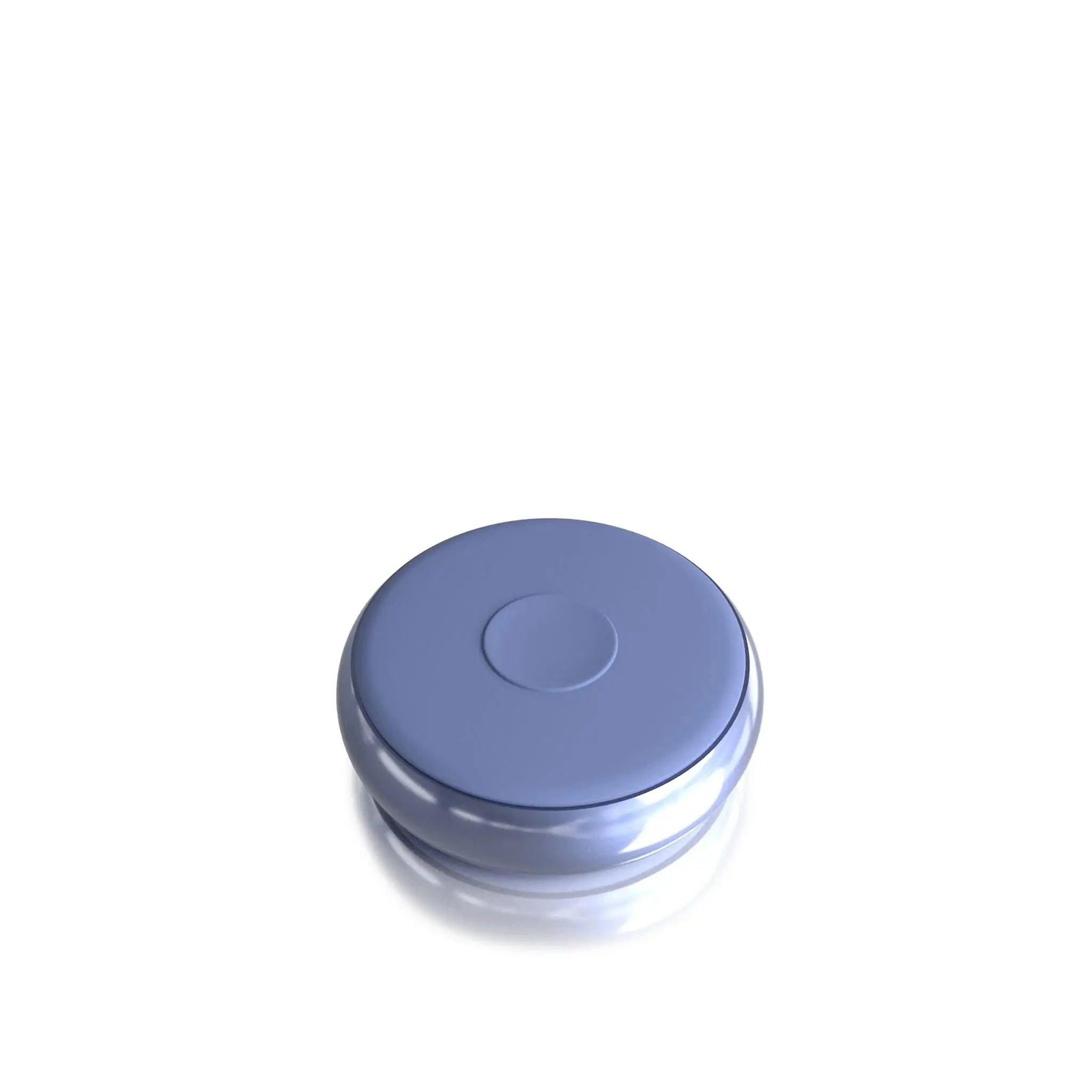 Sleek blue circular JIMMYJANE luxury personal massager on white background