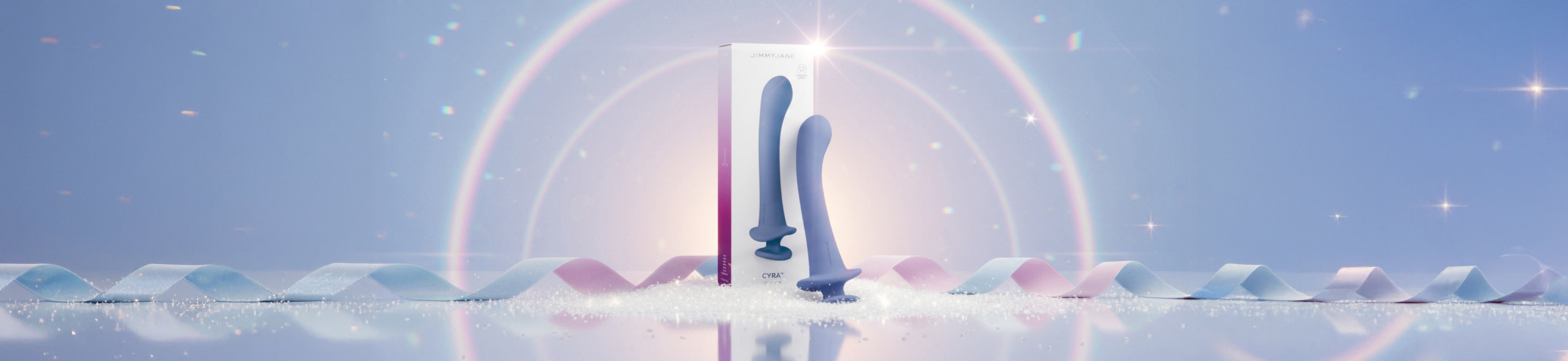 Abstract design with curved lines and light effects on a blue background