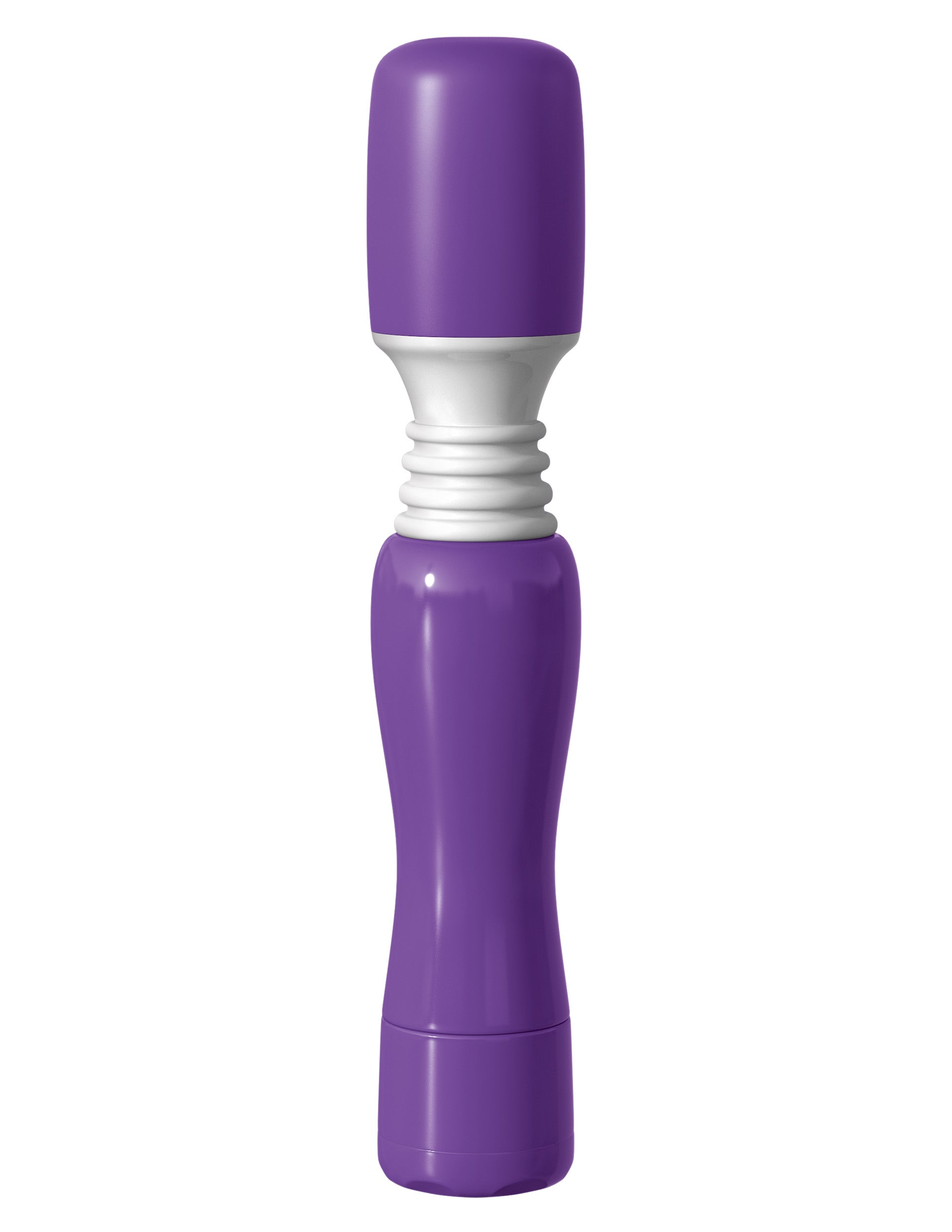 Purple and white pepper grinder on a white background