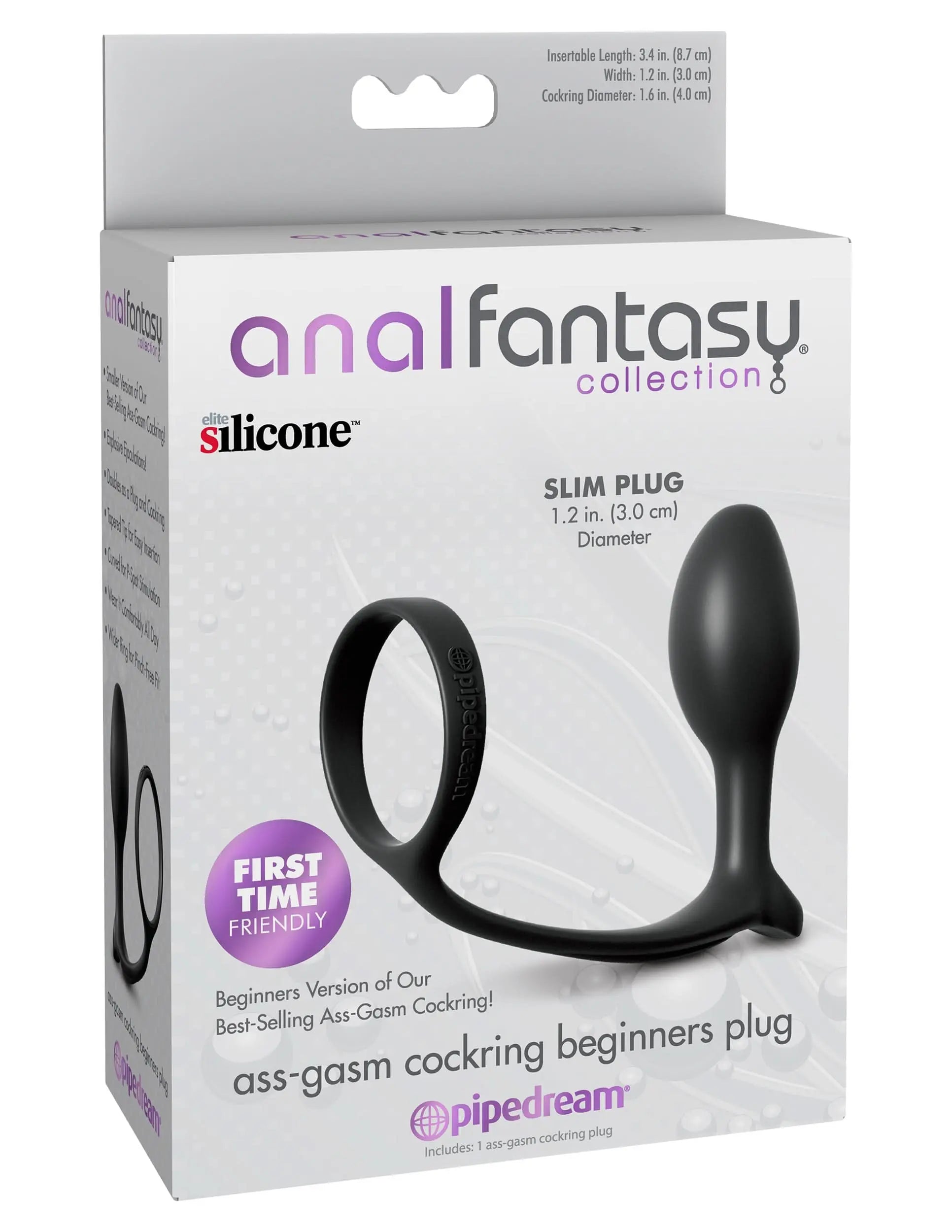 Anal Fantasy Collection Ass-Gasm Cock Ring Beginners Plug - Black JIMMYJANE Anal Fantasy Collection Ass-Gasm Cock Ring Beginners Plug - Black JIMMYJANE