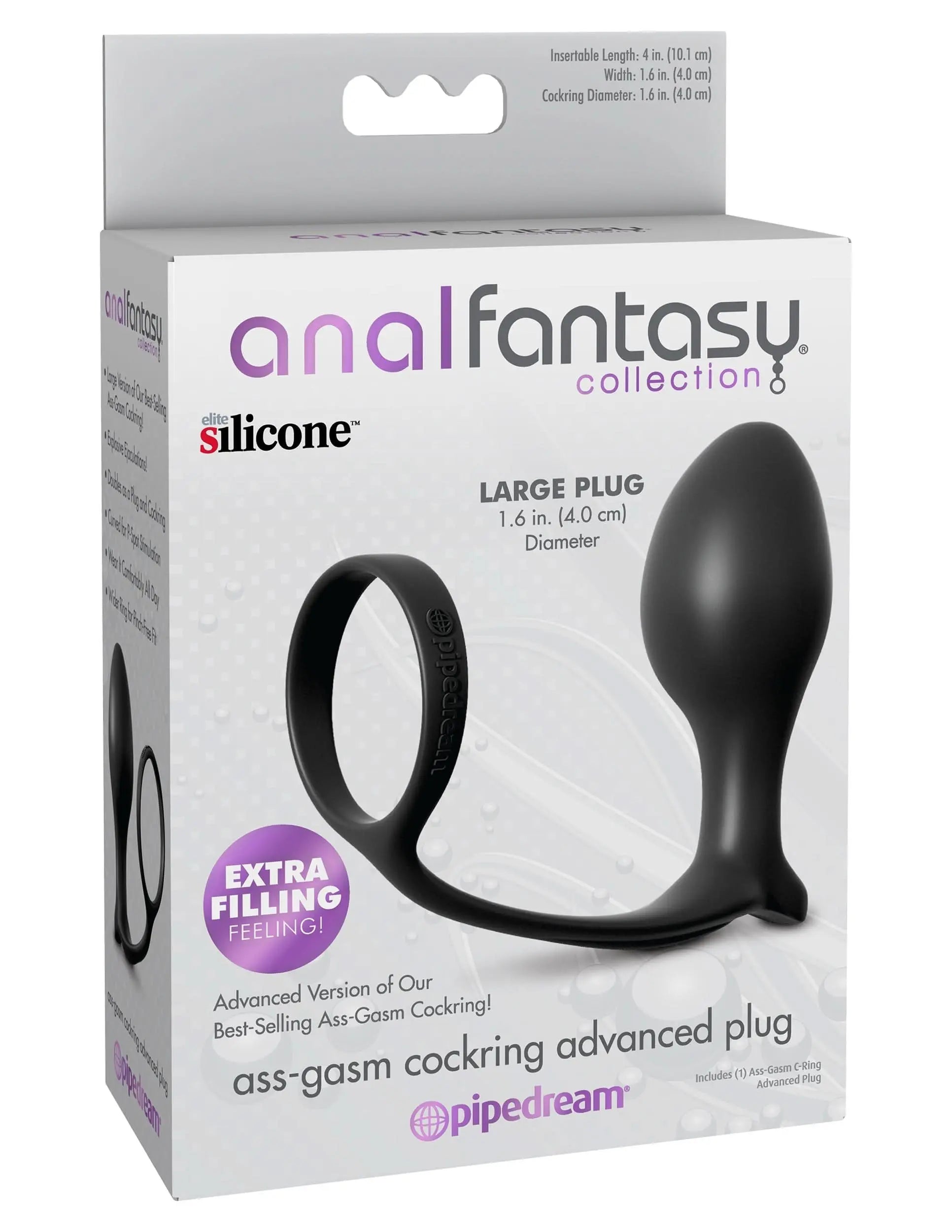 Anal Fantasy Collection Ass-Gasm Cock Ring Advanced Plug - Black JIMMYJANE Anal Fantasy Collection Ass-Gasm Cock Ring Advanced Plug - Black JIMMYJANE