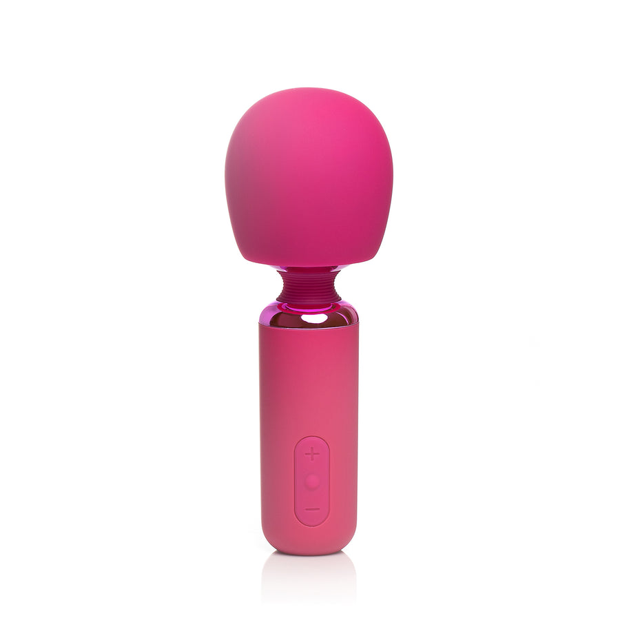 Front facing 7 inch clitoral and full body massage wand pink coral
