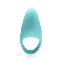 Self + Jimmyjane vibrating c-ring in light blue front view