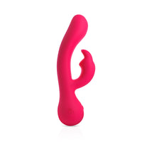Side-facing silicone rabbit vibrator pink
