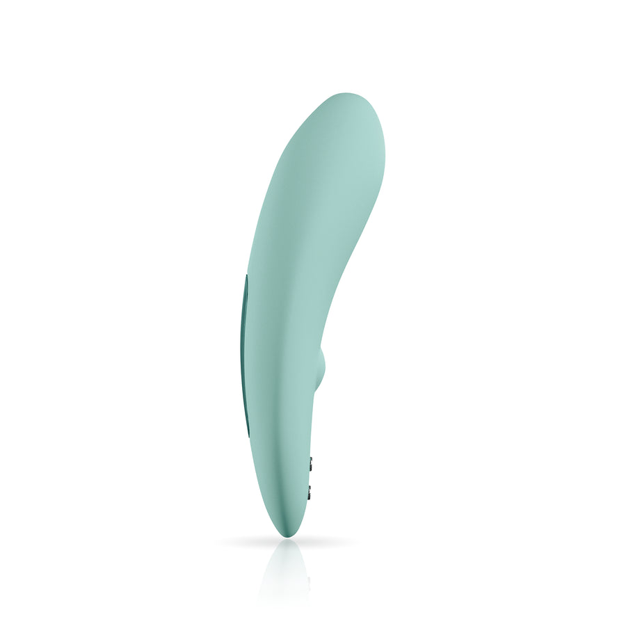 Side view of clitoral vibrator JJ-cactus green