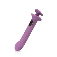 Angle front facing finger grip vibrator sleeve purple with bullet vibrator