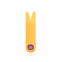 the Front of the Yellow vibrator sleeve for bullet vibrators 