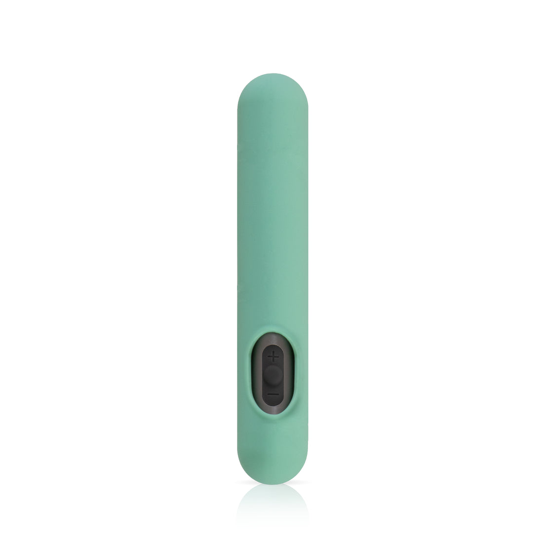 Front facing silicone vibrator sleeve teal with bullet vibrator