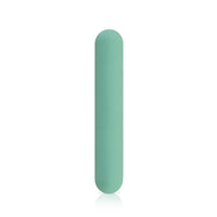 Side facing silicone bullet vibrator sleeve teal
