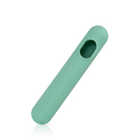 Angle front facing silicone vibrator sleeve teal