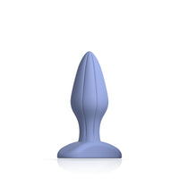 Front facing 1 inch silicone butt plug midnight blue