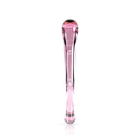 Front-facing curved borosilicate glass dildo pink