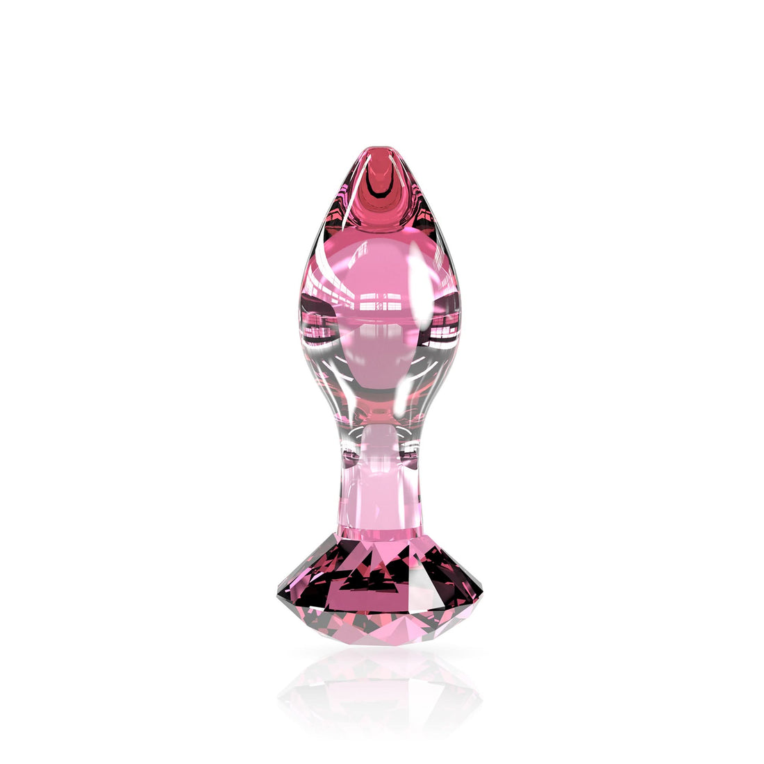 Young women's butt with laced thong being held by young mans hand and borosilicate glass anal plug
