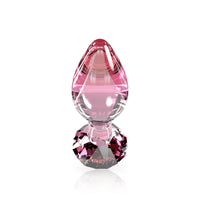 Ario borosilicate glass butt plug in JJ-pink coral