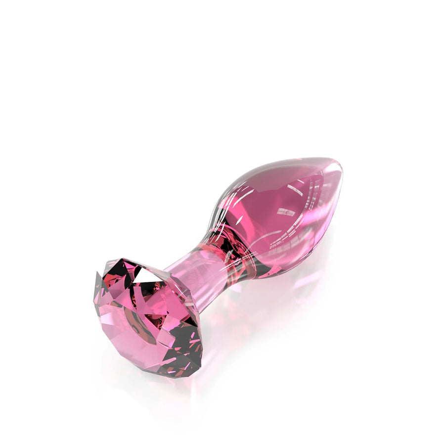 Ario borosilicate glass butt plug in JJ-pink coral