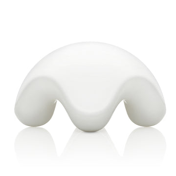 Front facing four pronged contoured massage stone white