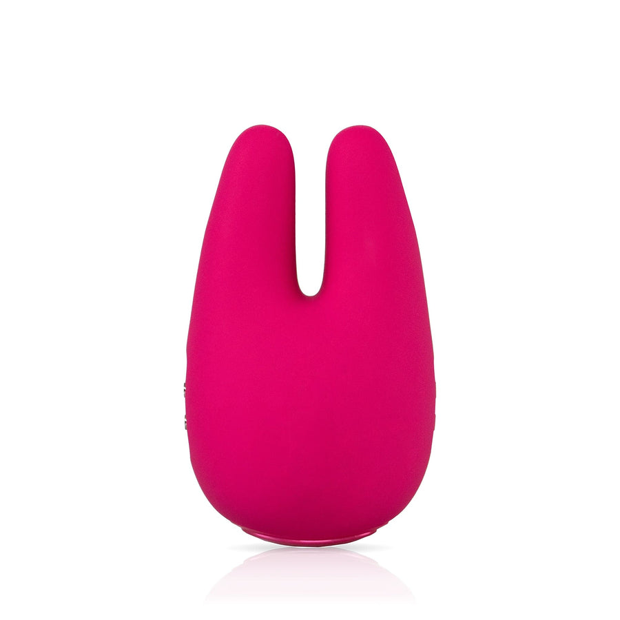 Back facing two prong clitoral vibrator in pink #pink