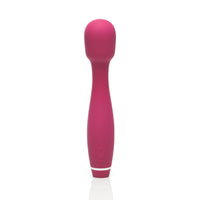 Self + Jimmyjane rechargeable vibrating body massager in burgundy Front facing