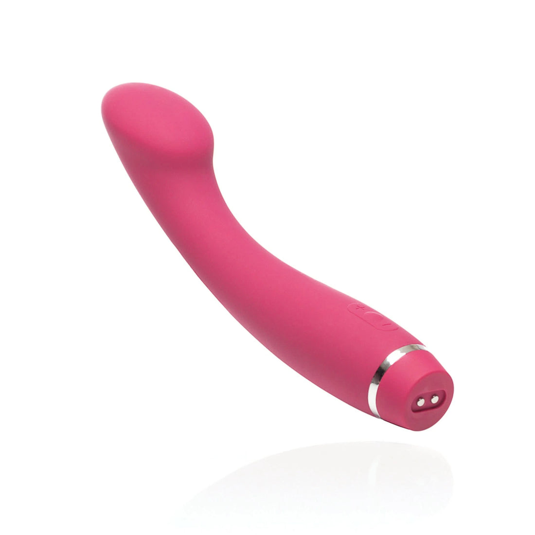 Self + Jimmyjane G-spot massager in burgundy side facing view