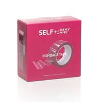 Self + Jimmyjane Bondage tape in burgundy packaging sitting on table