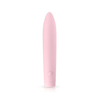 Self + Jimmyjane vibrating slimline massager in light pink front view