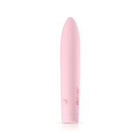 Self + Jimmyjane vibrating slimline massager in light pink 3/4 view