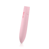 Self + Jimmyjane vibrating slimline massager in light pink tip facing down