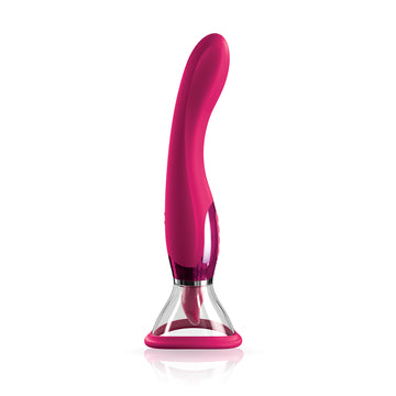 Apex vulva suction, clitoral and g-spot stimulator in JJ-pink coral side view