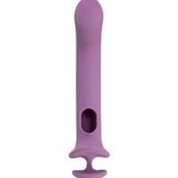 Front facing finger grip bullet vibrator sleeve purple