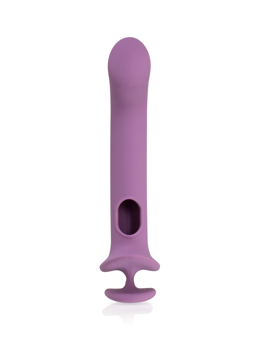Front facing finger grip bullet vibrator sleeve purple