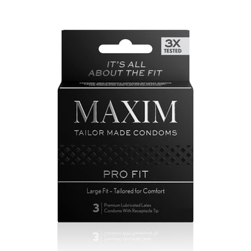 Front of the Maxim Condoms 3 Pack - Pro Fit