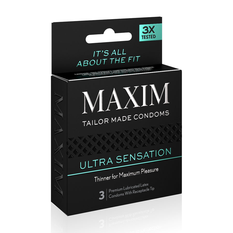 Side of the Maxim Condoms 3 Pack - Thinner Condom
