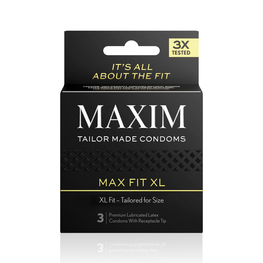 Front of the Maxim Condoms 3 Pack - MAX XL Fit