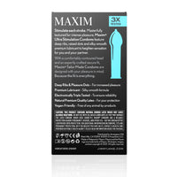 Back of the Maxim Condoms 3 Pack - Textured Condoms