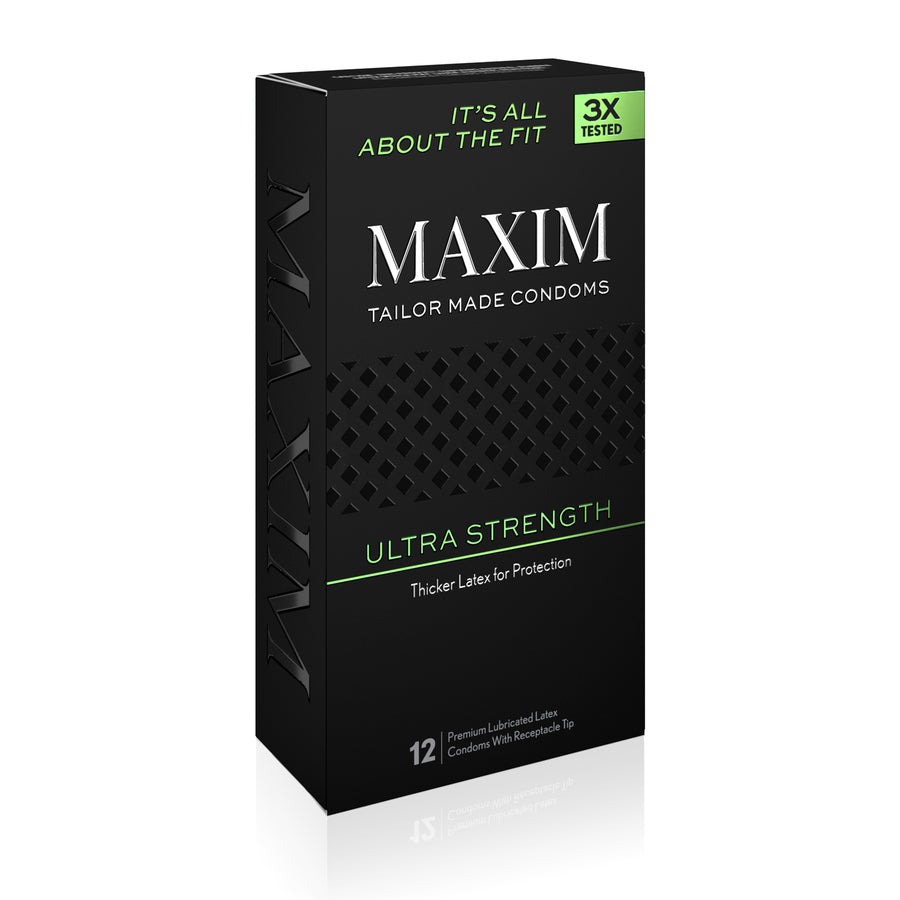Side of the Maxim Condoms 12 Pack - Thicker Latex for Protection