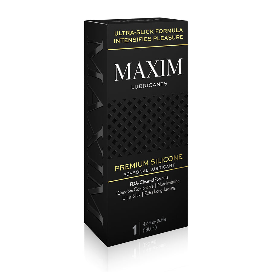 Side of the box of Maxim Premium Silicone Lubricant - Personal Lubricant
