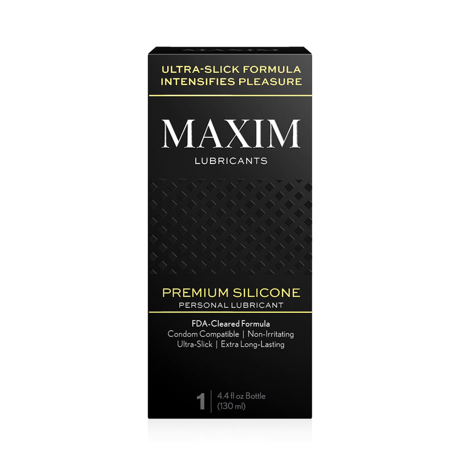 Front of the box of Maxim Premium Silicone Lubricant - Personal Lubricant